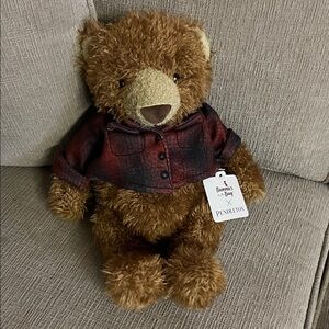 Pendleton Brown and Red Stuffed Bunnies by the Bay Bear NWT